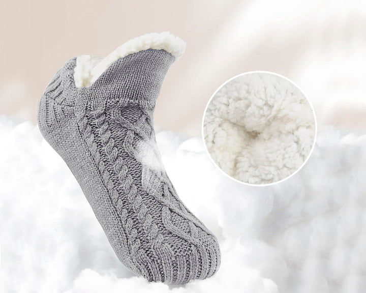Electric Heated Socks Fleece-Lined Thermal Slipper-Style With No-Slip Gel Grips Unisex