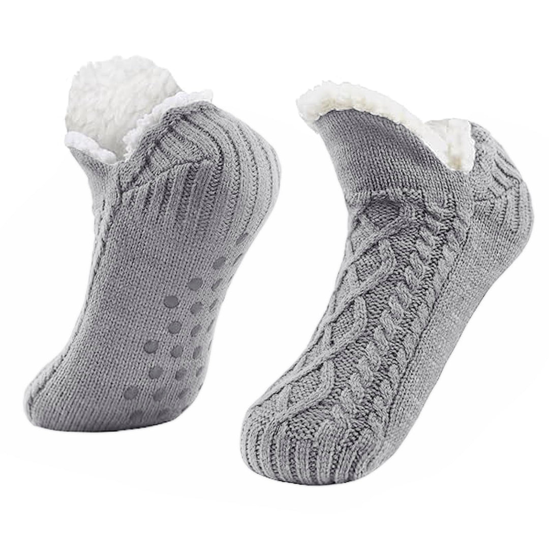 Electric Heated Socks Fleece-Lined Thermal Slipper-Style With No-Slip Gel Grips Unisex