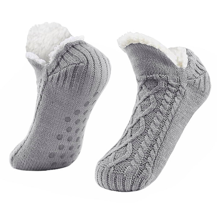 Electric Heated Socks Fleece-Lined Thermal Slipper-Style With No-Slip Gel Grips Unisex