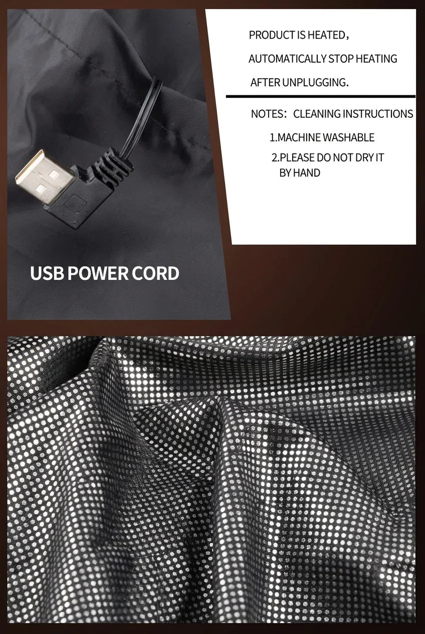 Heated Vest with 9 Carbon Zones and 3-Level Temperature Control for Winter Activities
