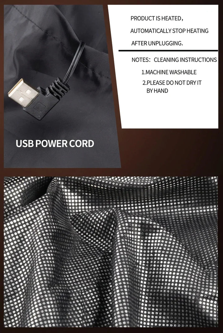 Heated Vest with 9 Carbon Zones and 3-Level Temperature Control for Winter Activities