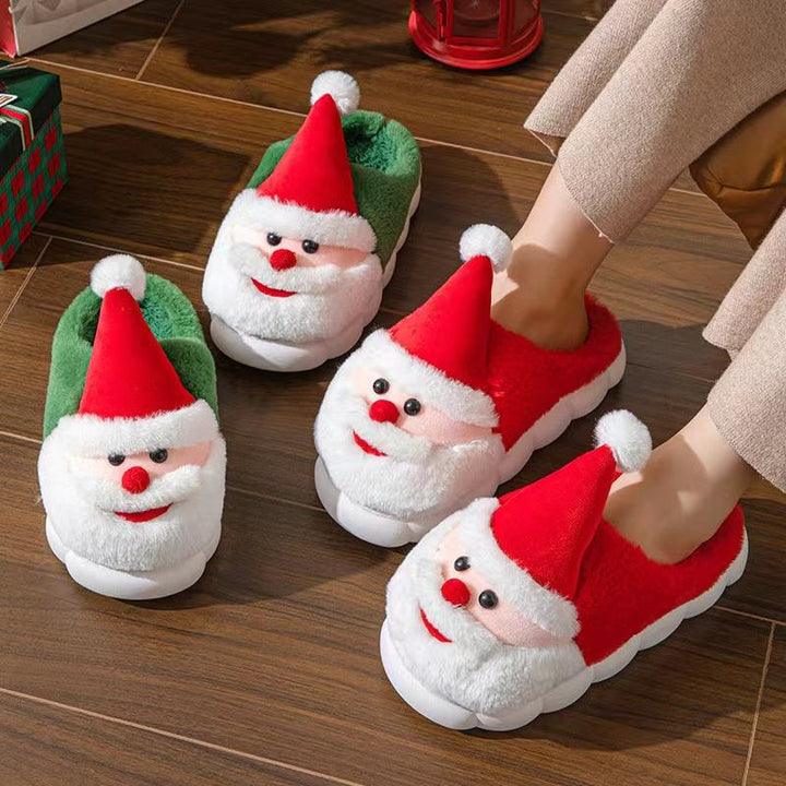 Slippers Santa Claus Plush Christmas Indoor Cozy Soft Fleece Non-Slip