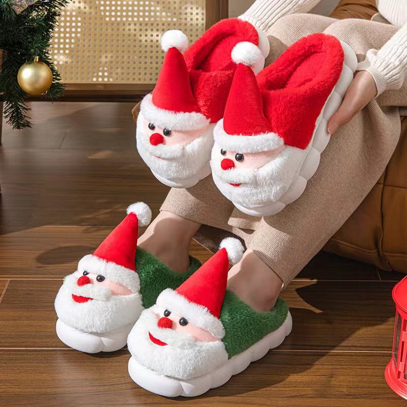 Slippers Santa Claus Plush Christmas Indoor Cozy Soft Fleece Non-Slip