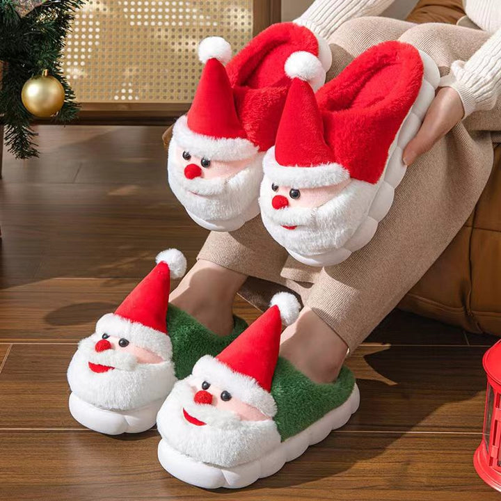 Slippers Santa Claus Plush Christmas Indoor Cozy Soft Fleece Non-Slip