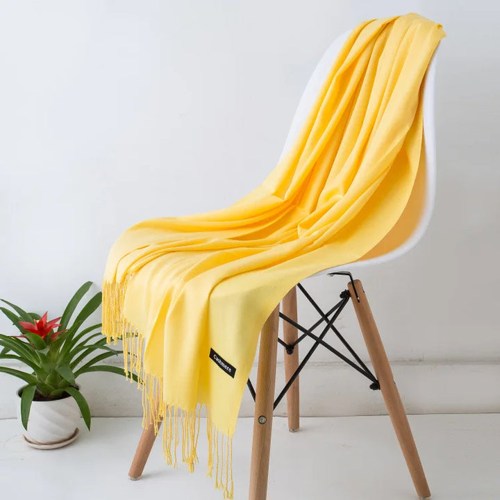 Cashmere Scarf For Women With Long Fringe, Warm Winter Wrap