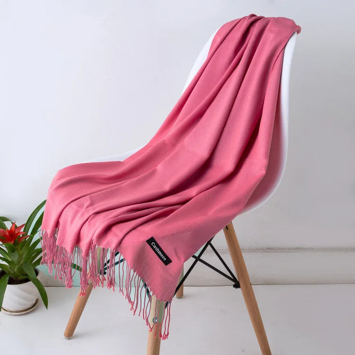 Cashmere Scarf For Women With Long Fringe, Warm Winter Wrap