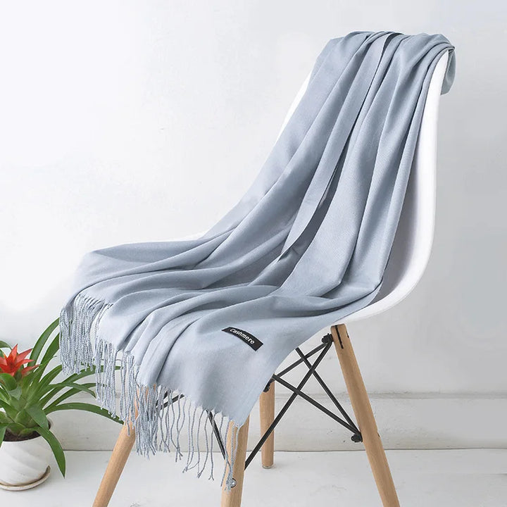 Cashmere Scarf For Women With Long Fringe, Warm Winter Wrap