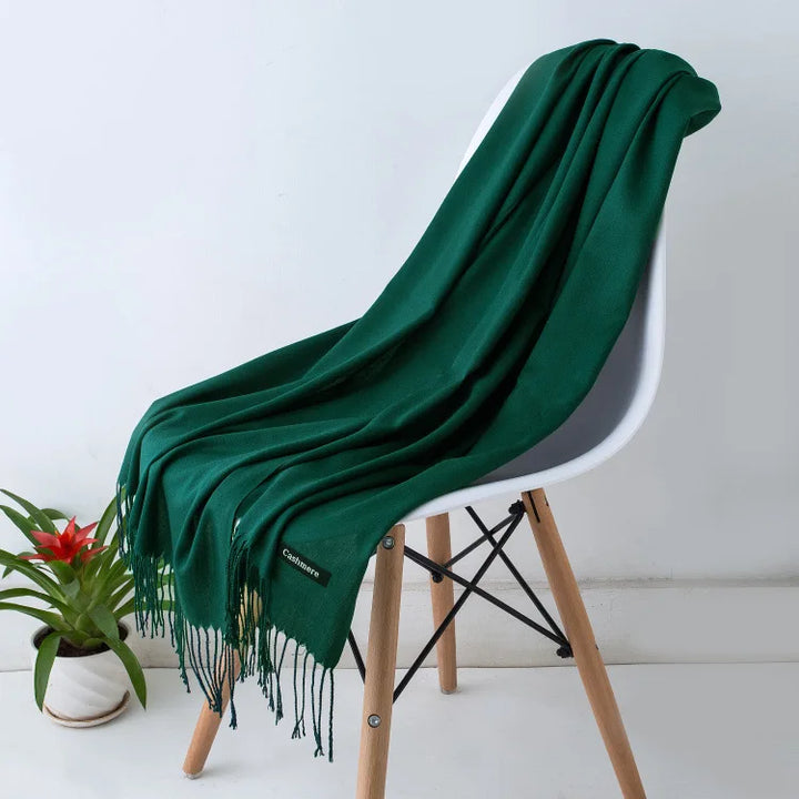 Cashmere Scarf For Women With Long Fringe, Warm Winter Wrap