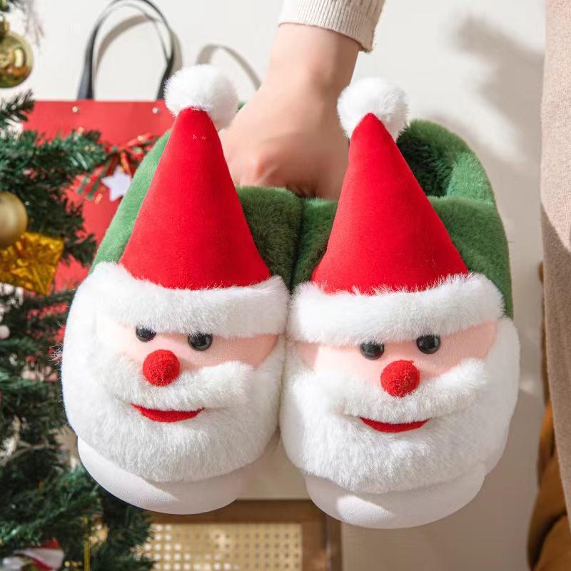 Slippers Santa Claus Plush Christmas Indoor Cozy Soft Fleece Non-Slip