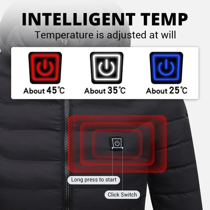 Heated Winter Jacket Outdoor Warming Layer For Cold Weather Activities