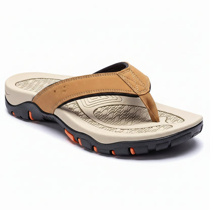 Men's Athletic Flip Flops With Arch Shape Insole And Grippy Sole