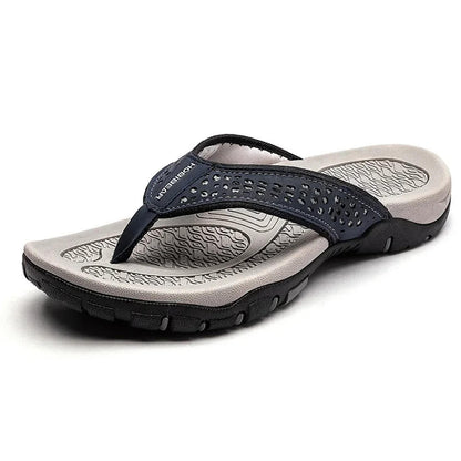 Men's Athletic Flip Flops With Arch Shape Insole And Grippy Sole