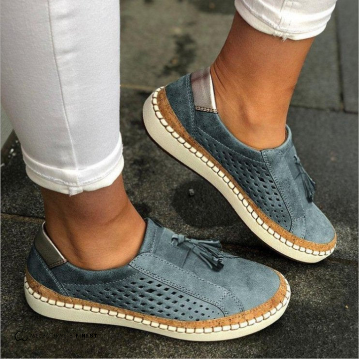 Slip On Shoes with Arch Support and Perforated Airflow Upper, Anti Slip Sole