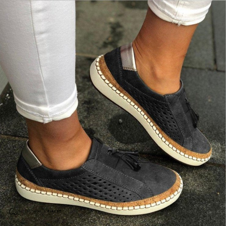 Slip On Shoes with Arch Support and Perforated Airflow Upper, Anti Slip Sole