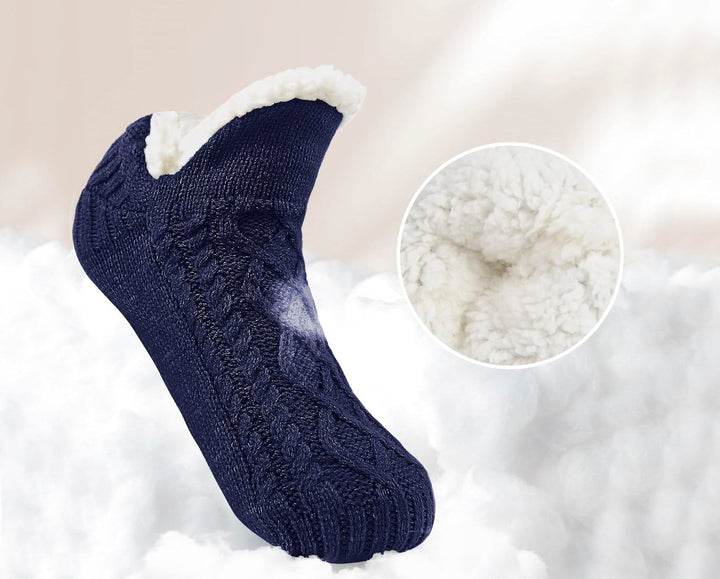 Electric Heated Socks Fleece-Lined Thermal Slipper-Style With No-Slip Gel Grips Unisex