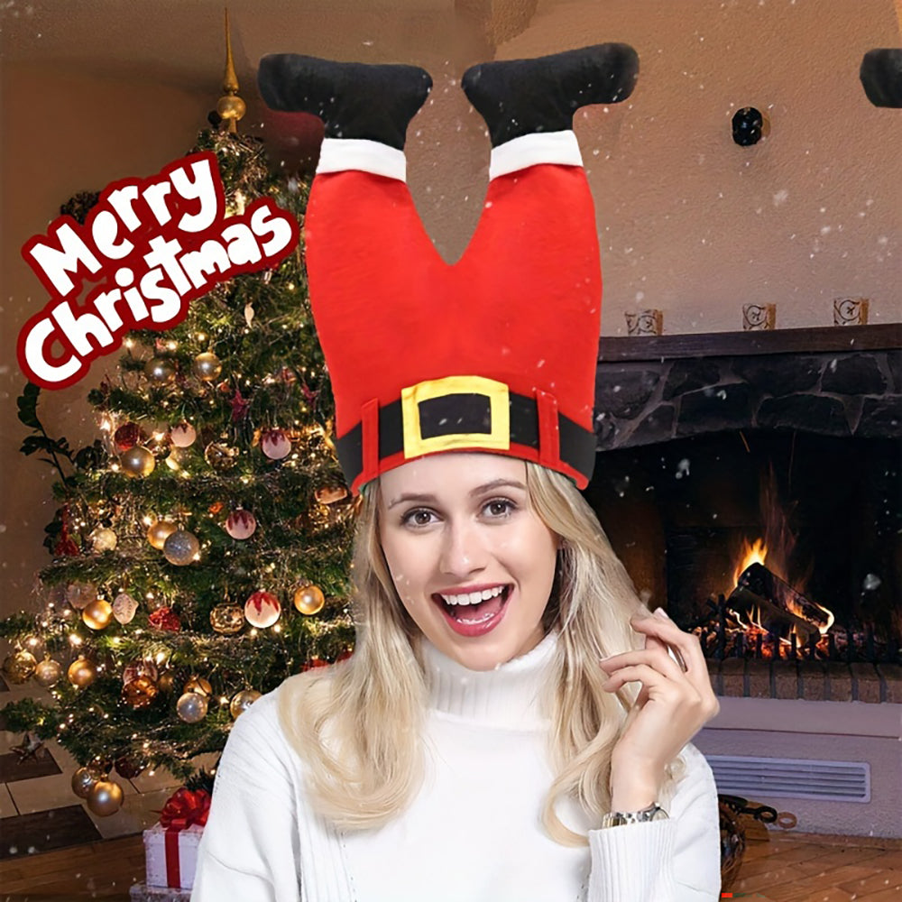 Christmas Elf Pants Beanie Funny Red Holiday Party Costume Hat