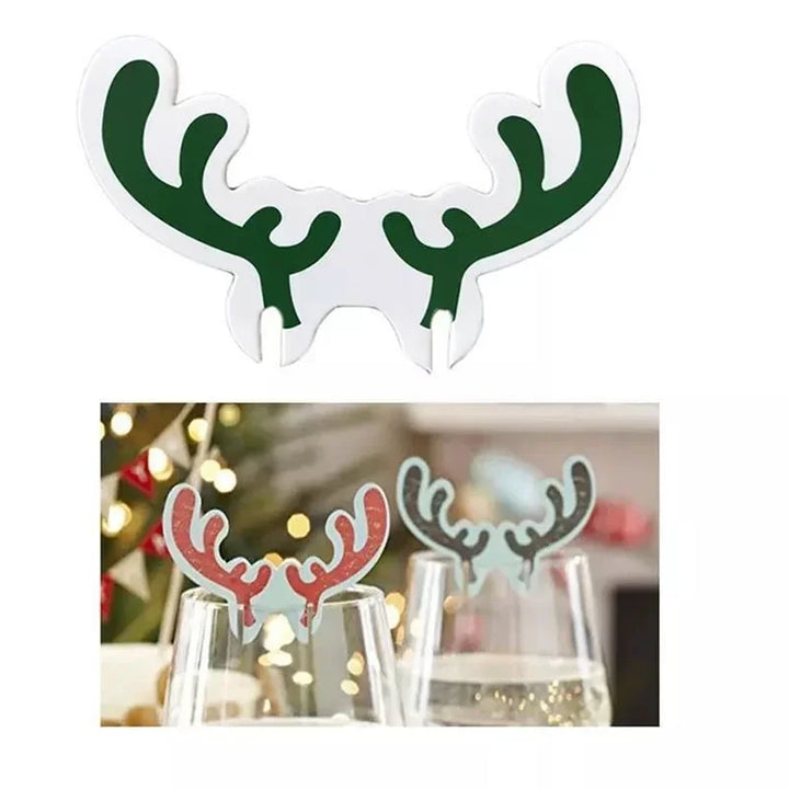 Wine Glass Santa Hat Card Set 10-Piece For Christmas Parties
