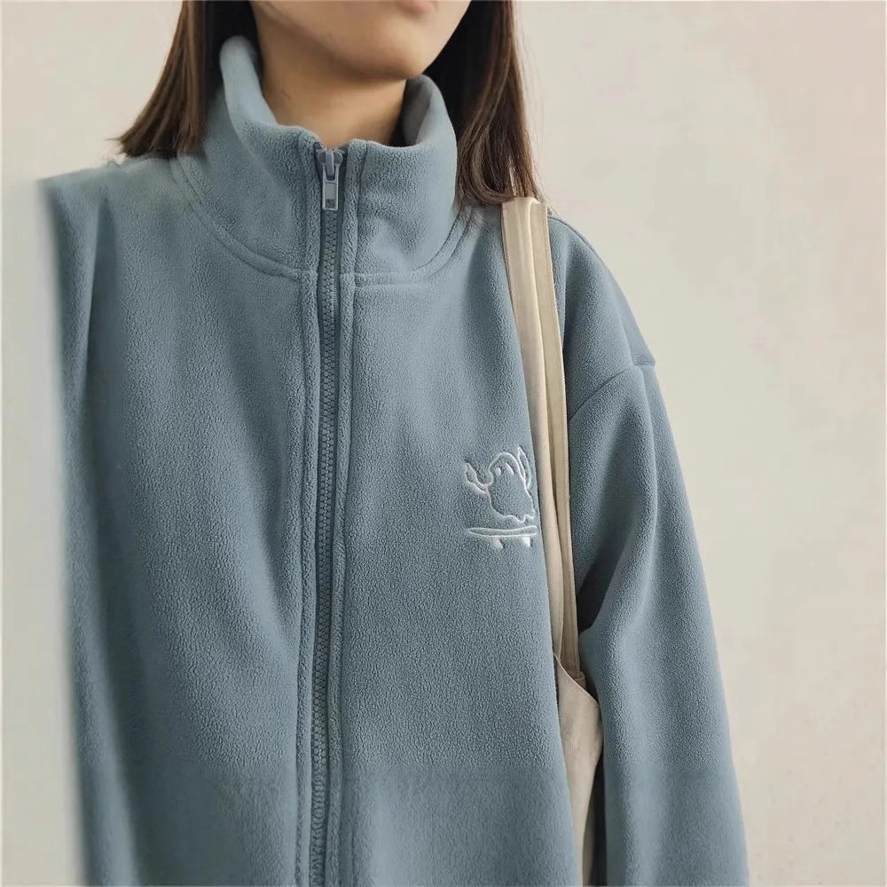 Embroidered Fleece Knit Women&