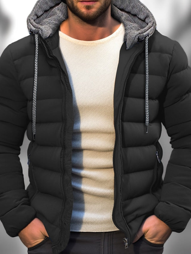 Puffer Jacket Hooded Down Quilted Winter Coat Insulated Lightweight Warm