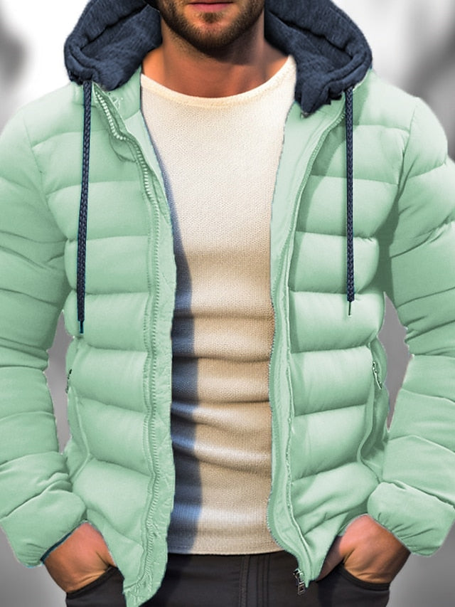 Puffer Jacket Hooded Down Quilted Winter Coat Insulated Lightweight Warm
