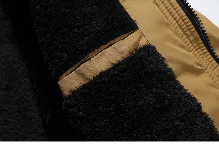Quilted Puffer Coat With Faux Fur Trim Hood For Winter