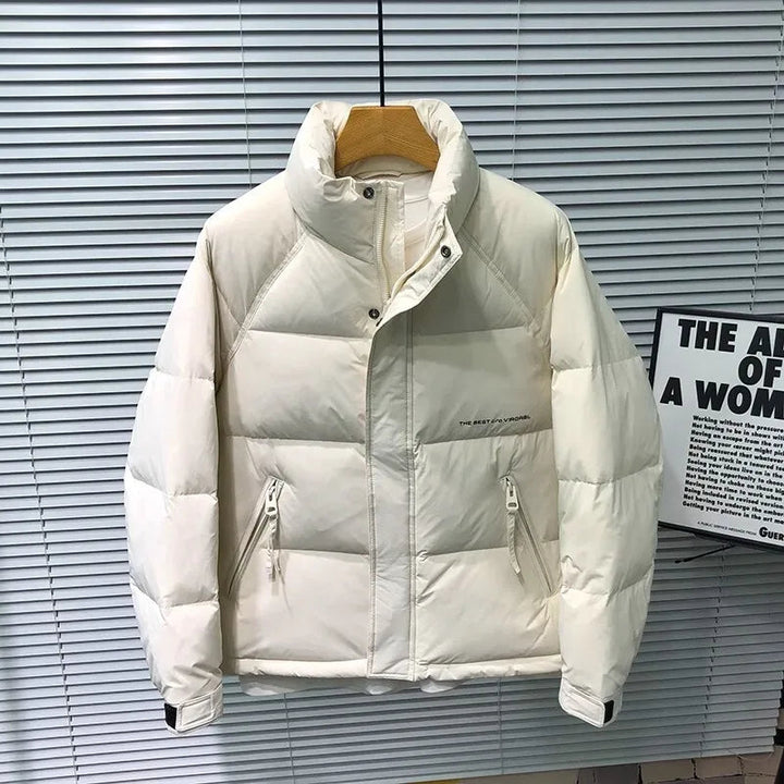 Down Jacket Quilted Puffer Coat With High Collar For Winter