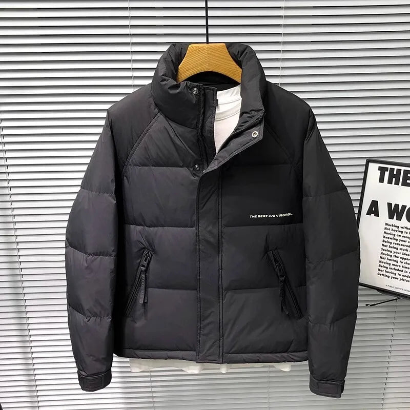 Down Jacket Quilted Puffer Coat With High Collar For Winter