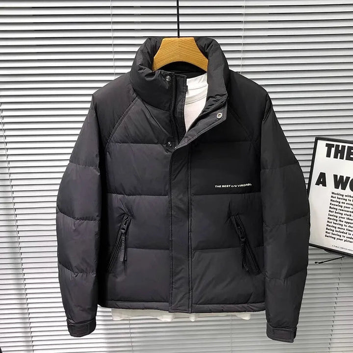 Down Jacket Quilted Puffer Coat With High Collar For Winter