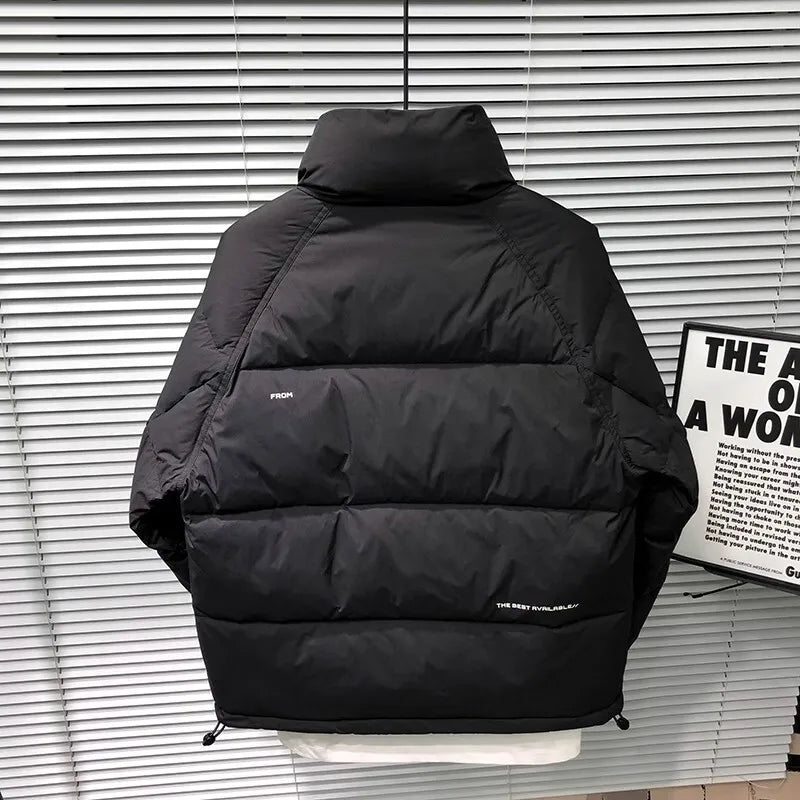 Down Jacket Quilted Puffer Coat With High Collar For Winter