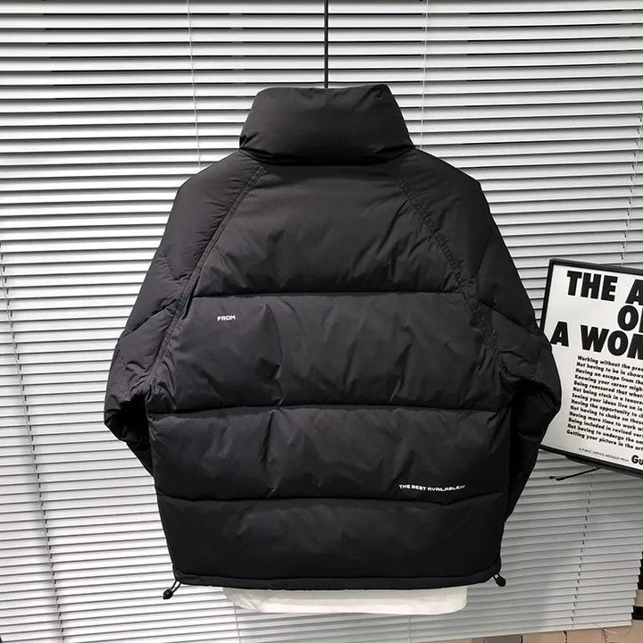 Down Jacket Quilted Puffer Coat With High Collar For Winter