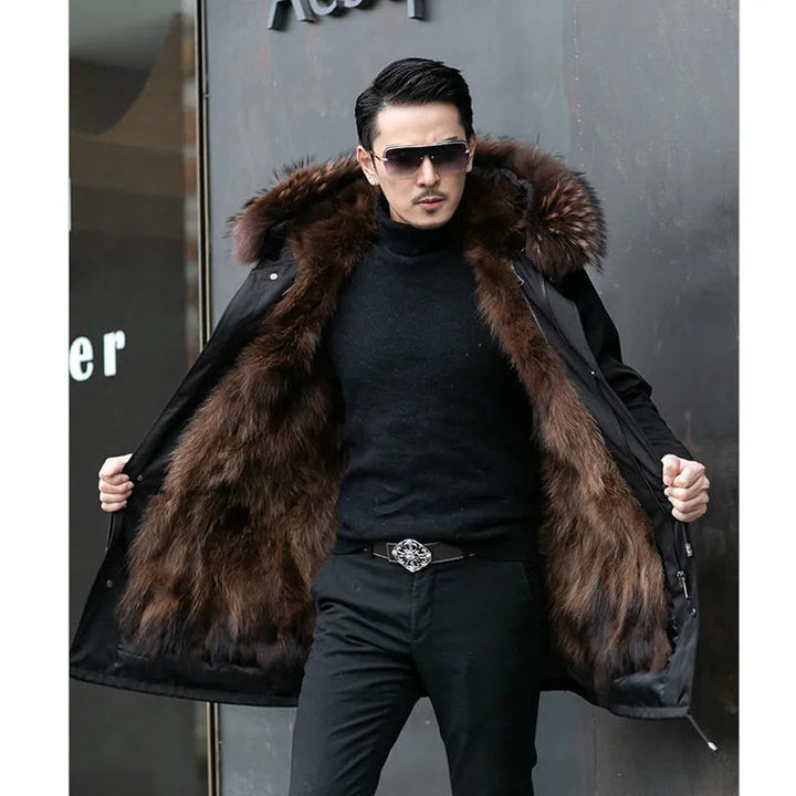 Winter Parka With Faux Fur Hood, Luxury Insulated Water-Resistant Coat