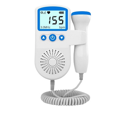 Portable Fetal Doppler Monitor with 3MHz Probe and Backlit LCD Display
