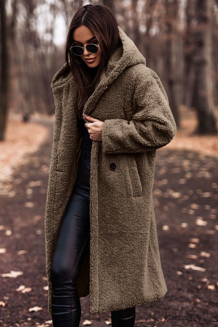 Wool Winter Coat Full Length Hooded Elegant Tailored Design