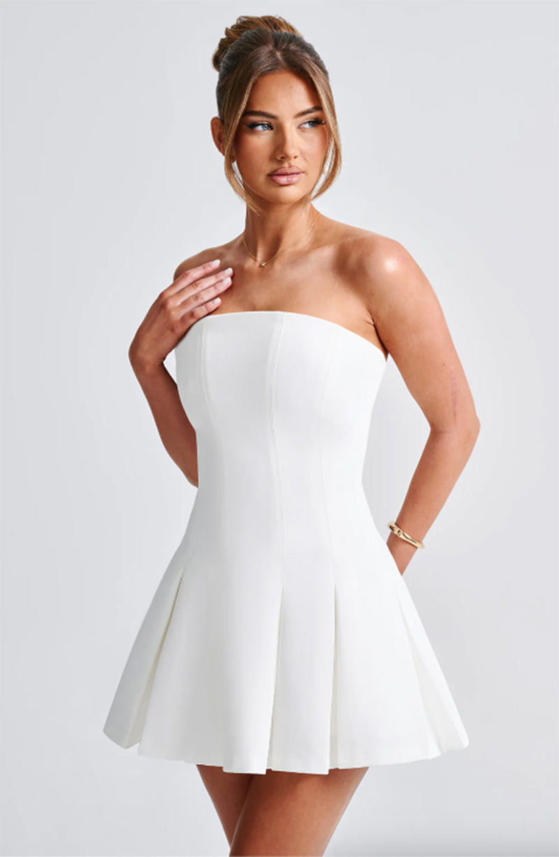 ANNA MINI DRESS - FROSTED WHITE