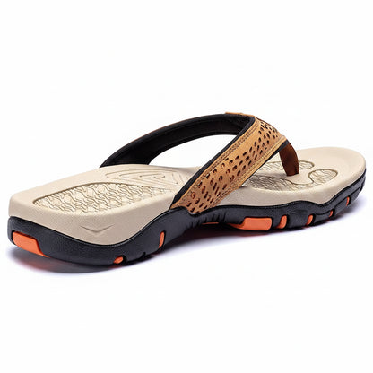 Men's Athletic Flip Flops With Arch Shape Insole And Grippy Sole