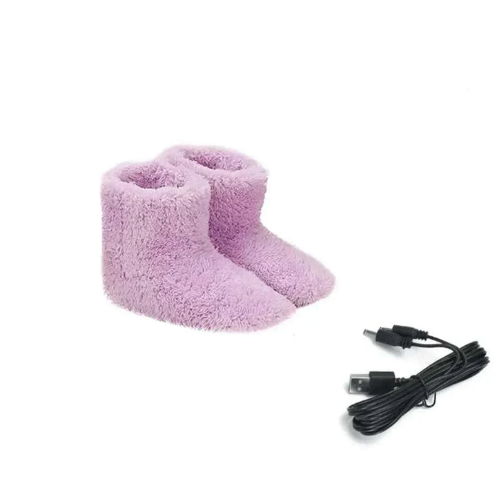 Heated Slippers With Plush Soft Lining And Adjustable Heat Levels