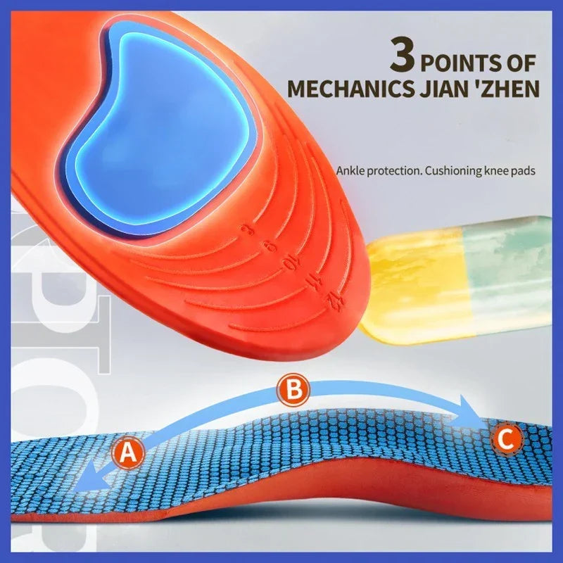 Silicone Orthotic Insoles For Shoes Arch Support Shock Absorption Foot Comfort