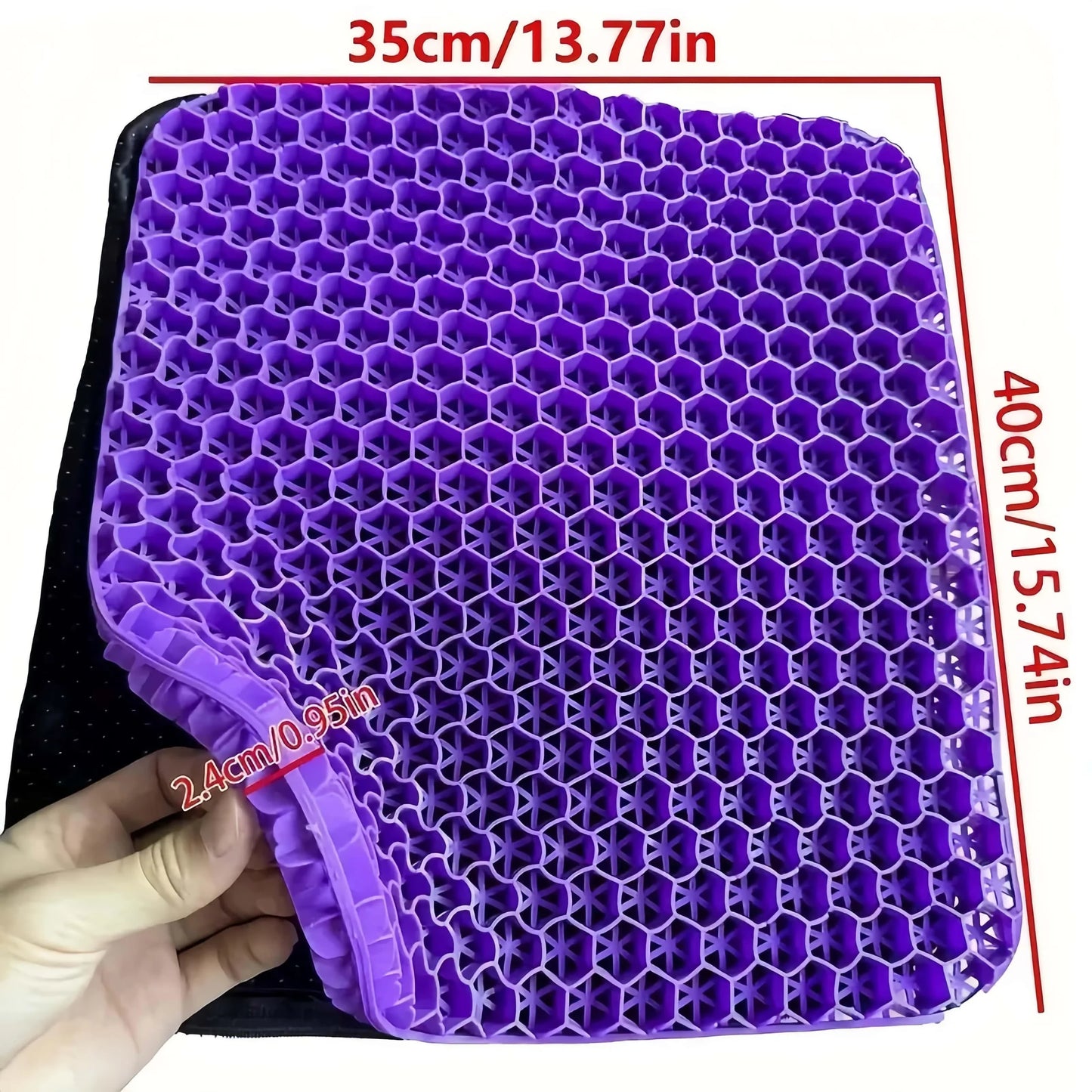Honeycomb Gel Seat Cushion with Mesh Cover and Non-Slip Base, Foldable