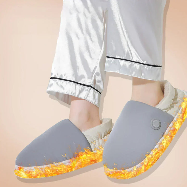 Heated Slippers For Men And Women With Thick Insulated Plush Lining