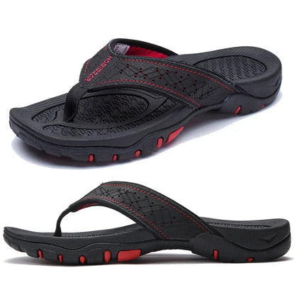 Men's Athletic Flip Flops With Arch Shape Insole And Grippy Sole