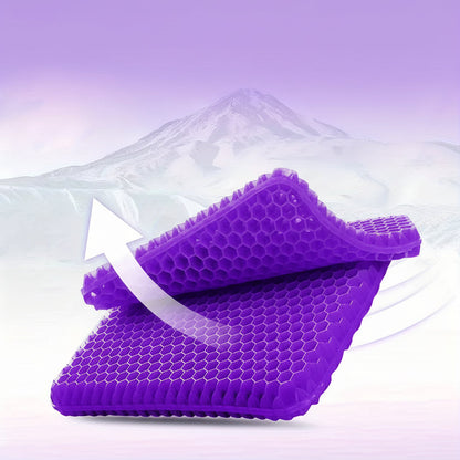Honeycomb Gel Seat Cushion with Mesh Cover and Non-Slip Base, Foldable