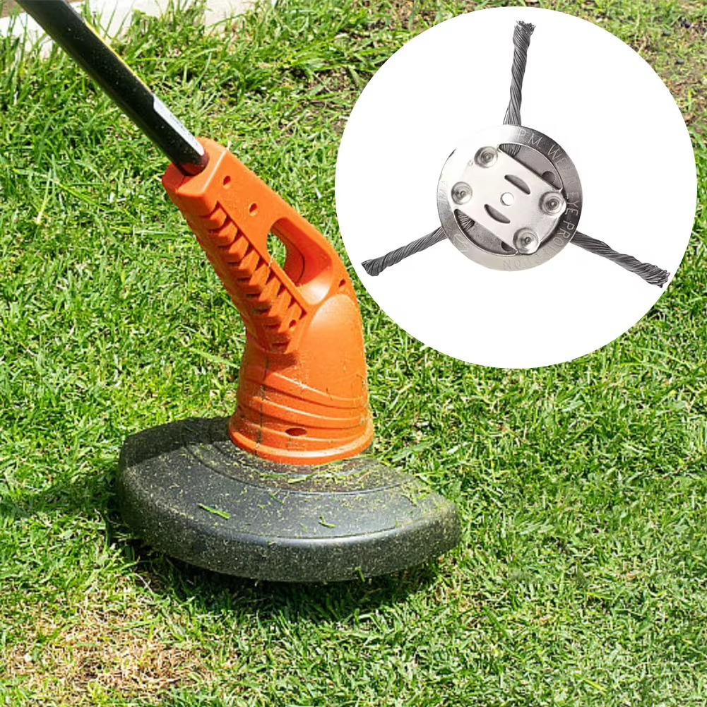Steel Wire Brush Trimmer Head for Battery Powered Grass Trimmers