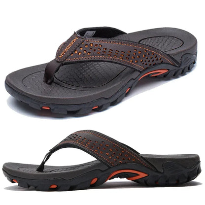 Men's Athletic Flip Flops With Arch Shape Insole And Grippy Sole