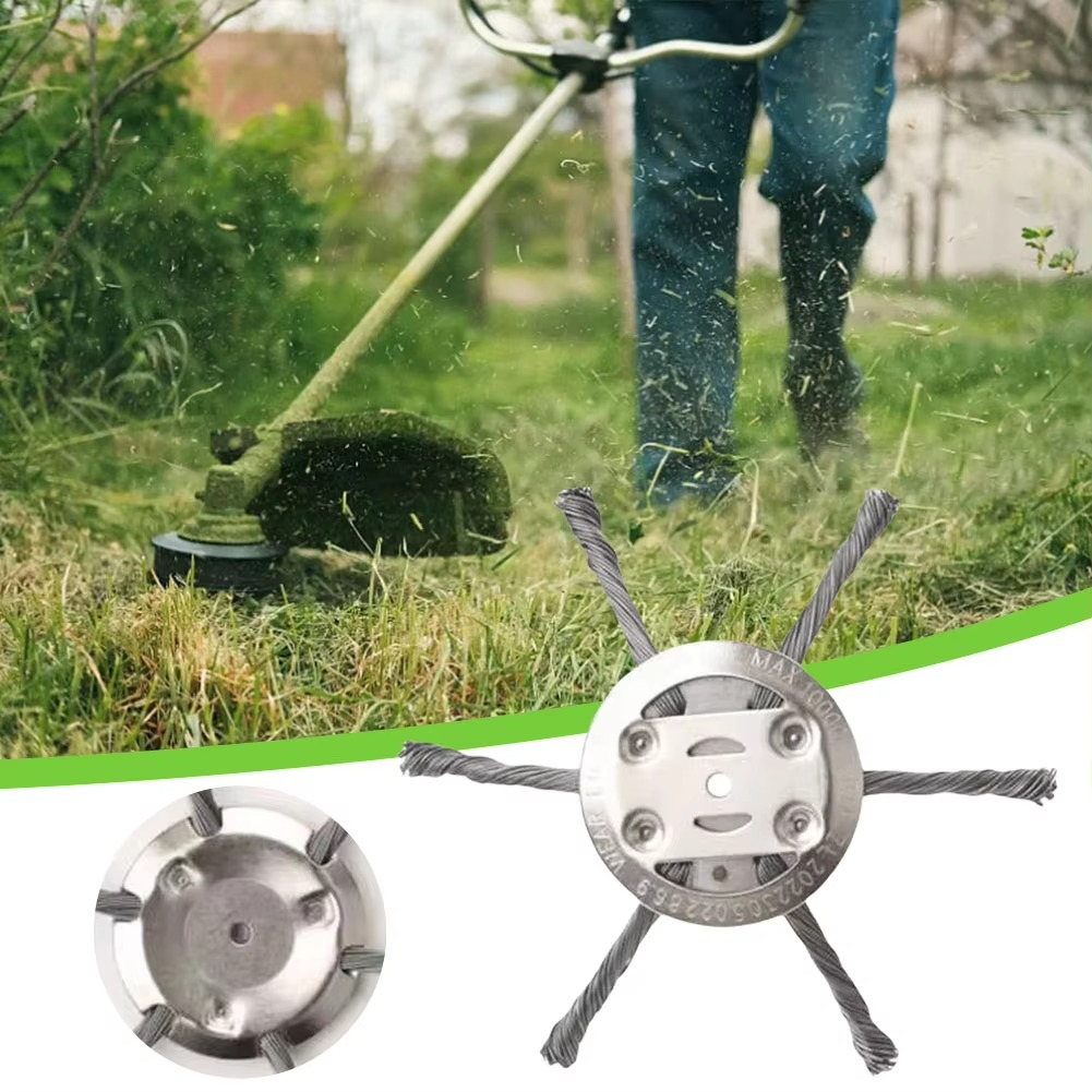 Steel Wire Brush Trimmer Head for Battery Powered Grass Trimmers