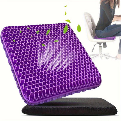 Honeycomb Gel Seat Cushion with Mesh Cover and Non-Slip Base, Foldable