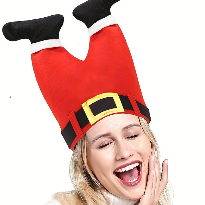 Christmas Elf Pants Beanie Funny Red Holiday Party Costume Hat