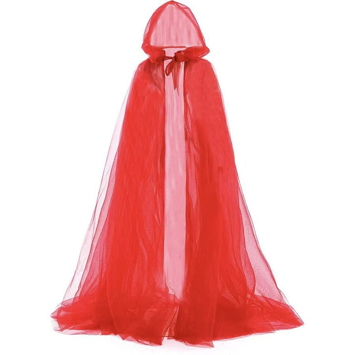 Hooded Mesh Cloak Cape For Men And Women Witch Wedding Costume