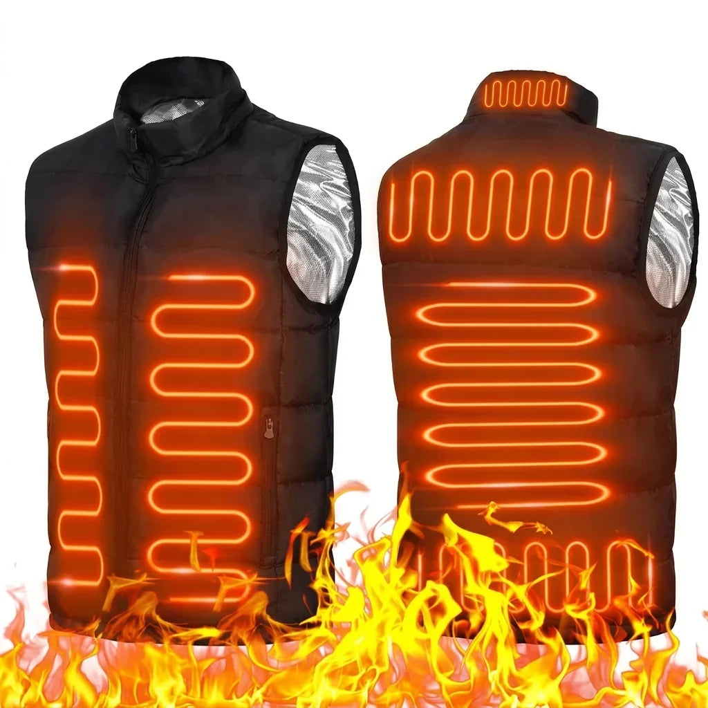 Heated Vest with 9 Carbon Zones and 3-Level Temperature Control for Winter Activities