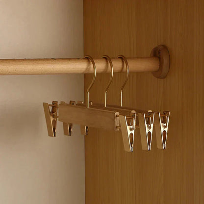 Wooden Hangers with Flocked Rod and 1.3 Inch Shoulders, Set of 2