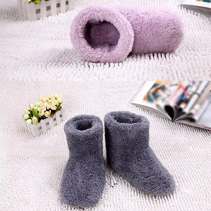 Heated Slippers With Plush Soft Lining And Adjustable Heat Levels